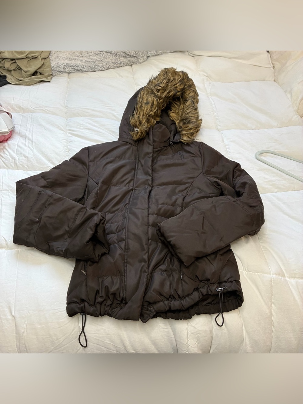 Calvin Klein brown comfy winter puffer coat